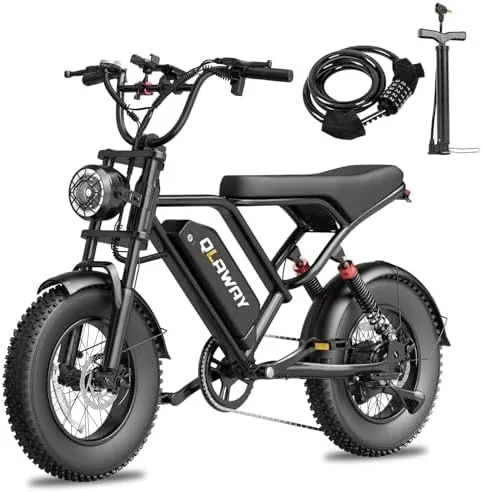 qlaway 16 fat tire electric dirt bike peak 1000w for adults full suspension electric motorcycle ebikes 48v 135ah battery moped40 70 miles rangeturn signalsled headlight