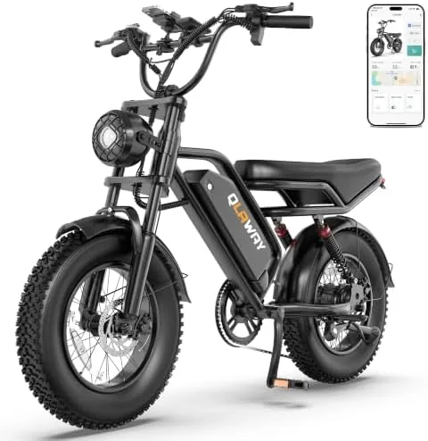 qlaway electric bike for adults 16 fat tire e bike 1000w peak motor 40 50 miles long range 48v 156ah removable battery full suspension ebikes for adults mountain bike city commuting e bikes