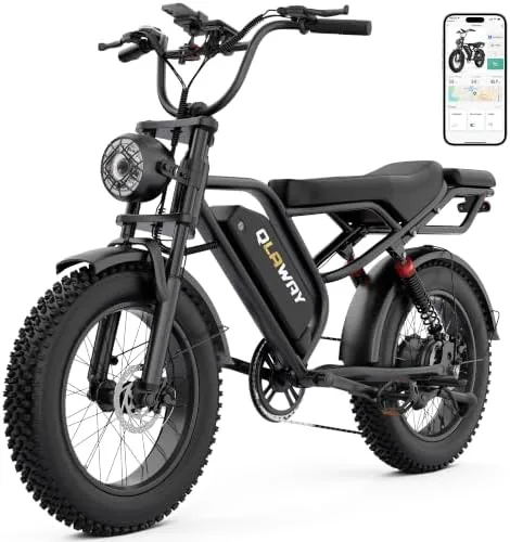 qlaway electric bike for adults 20 fat tire e bike 1500w peak motor 40 70 miles long range 48v 18ah removable battery full suspension ebikes for adults mountain bike city commuting e bikes